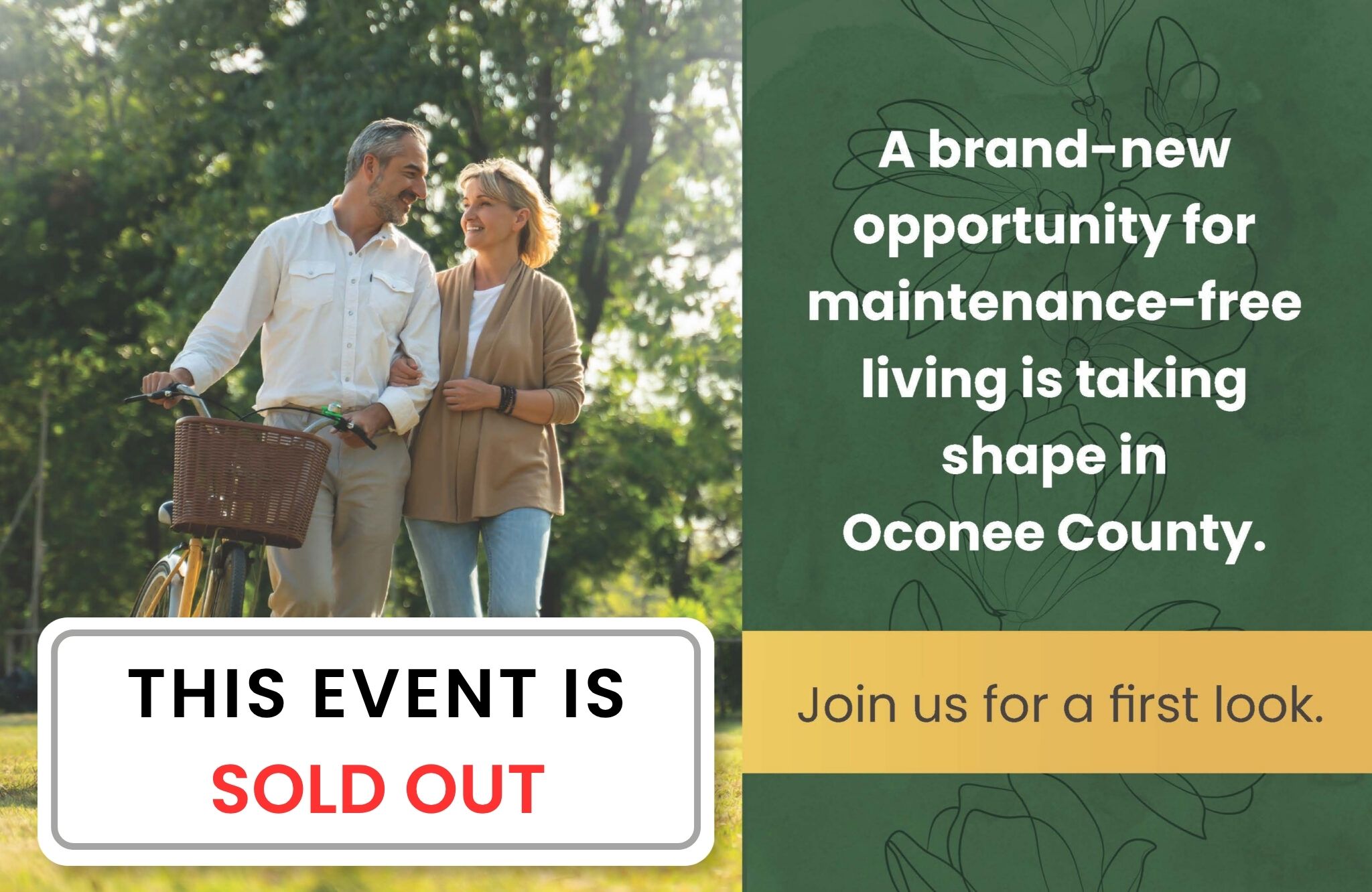 A picture that shows the current event is sold out.
